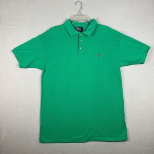Polo Ralph Lauren Men Large Made USA Embroidered Polo Shirt Green Short Sleeve